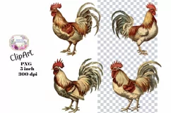 Chicken, Clipart, Ephemera, PNG, Junk journal, Shabby Chic Product Image 1