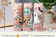 Doodles Halloween Tumbler, Halloween Sublimation Tumbler Product Image 1
