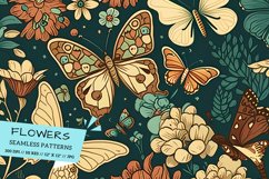 floral pattern with butterflies, Flowers Pattern Product Image 1