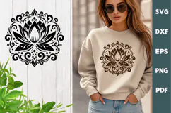 Mandala laser SVG PNG| Lotus Buddha ornament Product Image 2