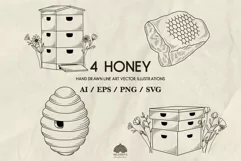 Bee hive and Honeycomb Svg Png Eps Product Image 1