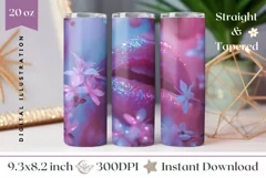 Pink Lips Tumbler Wrap Design, Glitter Tumbler Sublimation Product Image 1