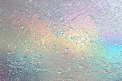 Iridescent surface with water droplets &amp; a rainbow of color Product Image 1