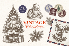 Vintage Christmas Clipart Bundle Product Image 1