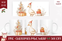 Cartoon Christmas Duck Mug Design, Christmas Mug Wrap Product Image 1