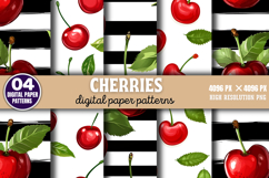 Cherries Digital Paper Background Bundle PNG Product Image 2