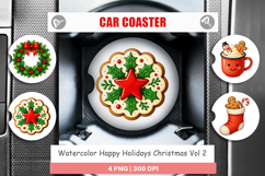 Happy Holidays Car Coaster Product Image 1