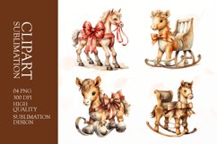 Watercolor horse clipart sublimation png Product Image 1
