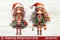 Christmas Little Girl Clipart Sublimation, Christmas PNG Product Image 2