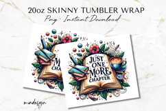 One More Chapter Tumbler Wrap PNG, 20oz Sublimation Design Product Image 2