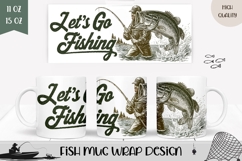 Let&#039;s Go Fishing Mug Wrap, Dad Coffee Mug, Fish Mug Design Product Image 1