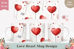 Lollipop Mug Wrap Design, Love Hearts Mug Sublimation Product Image 1