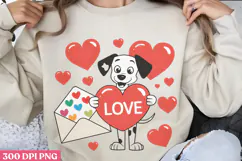 Love PNG, Valentine Dog Sublimation PNG Product Image 1