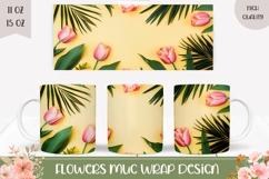 Spring Flowers Mug Design, Tropical Mug Wrap Product Image 1