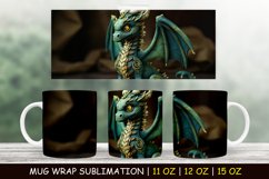 Green Dragon Mug Wrap, 11 oz | 12 oz | 15 oz Product Image 1