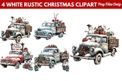 White Rustic Christmas Clipart PNG Product Image 1