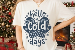 Hello Cold Days Svg, Sweater Weather Svg, Winter Season Svg. Product Image 2