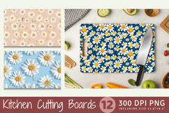 Daisy Flowers Cutting Boards sublimation Design Product Image 1