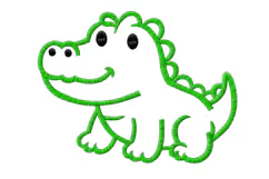 Cute Crocodile Embroidery Design Product Image 2