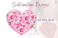 Watercolor Heart Sublimation, PNG. Product Image 1