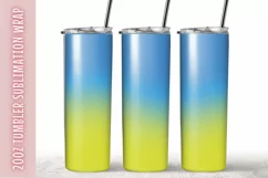 Blue Yellow Ombre 20oz Skinny Coffee Tumbler Wrap Product Image 1