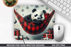 Panda Mouse Pad Sublimation, Christmas Mouse Pad PNG Product Image 1