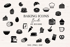 Baking Icons SVG Bundle 40 Bakery Clipart Files Product Image 1