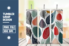 Abstract Shapes And Leaves Tumbler Wrap Sublimation Product Image 1
