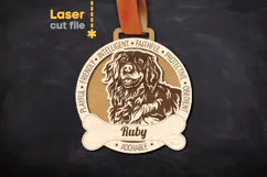 Dog Medal Golden Retriever SVG laser cut files for Glowforge Product Image 1