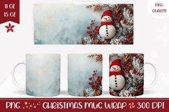 Christmas Mug Design, Cozy Snowman Mug Sublimation Product Image 1
