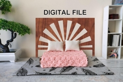 Miniature bed headboard sunrise digital download laser cut Product Image 1