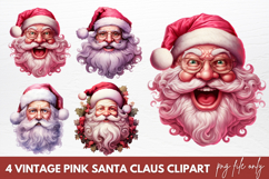 Vintage Pink Santa Claus Clipart Product Image 1