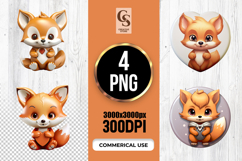 Cute Baby Fox Clipart Sublimation PNG Product Image 1