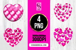 Pink Heart Pattern Clipart Sublimation PNG Product Image 1