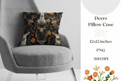 Deer Pillow Case Design, Forest Sublimation Pillow Template Product Image 1