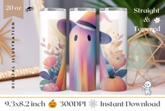Holographic Ghost Tumbler Design, Glitter Halloween Tumbler Product Image 1