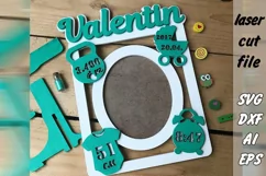 Photo Frame|Child Metrica| New Born|Baby|Laser Cut| SVG Product Image 1