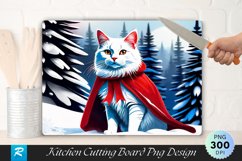 Festive Maine Coon Cutting Board Sublimation Design Product Image 1