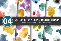 Watercolor Splash Digital Paper Product Image 1