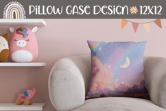 Glitter Pillow Case Design, Rainbow Pillow Sublimation PNG Product Image 1