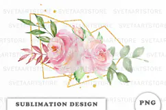 Watercolor Flowers Bouquet png Product Image 1