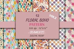 12 Boho Abstract and Floral Digital Paper Instant Download Product Image 1