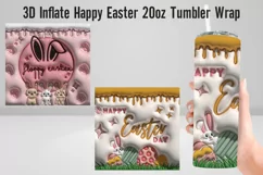Happy Easter Inflated Tumbler Wrap|3D Inflate Designs Product Image 1