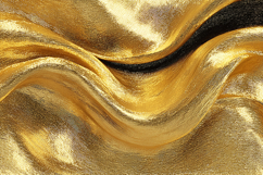 Gold Metallic Wave Fabric Texture Art Product Image 1