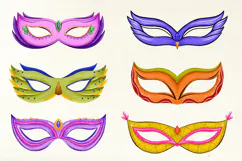 Mardi Gras Hand Drawn Masquerade Mask Product Image 3