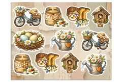 Spring. Vintage. Print &amp; Cut Stickers PNG Product Image 2