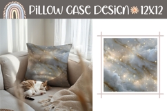 White Marble Pillow Template, Glitter Pillow Case Product Image 1