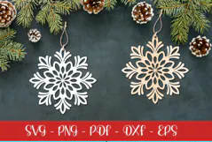 Snowflake laser SVG PNG| Christmas Snowflakes ornament Product Image 1