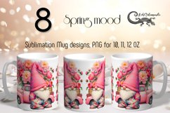 Spring gnome &amp; pions | flowers Mug Sublimation design bundle Product Image 1