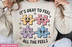 It&#039;s Okay To Feel PNG, Retro Motivation Sublimation PNG Product Image 1